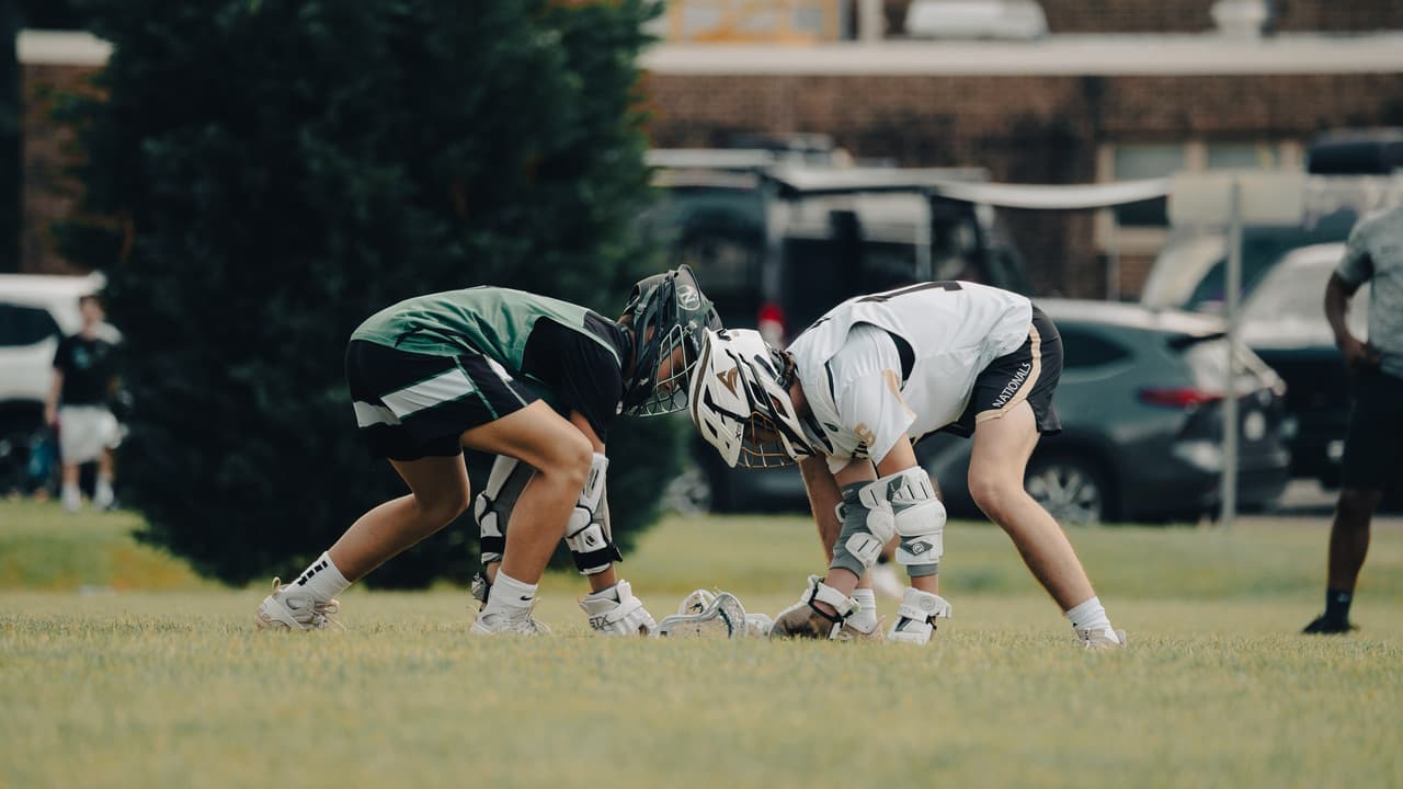 Lacrosse faceoff photographed by Tej Patel